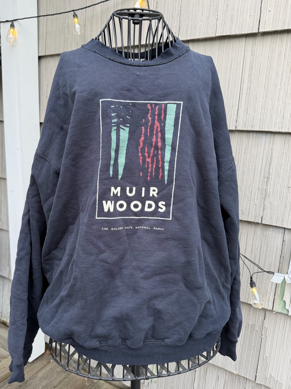 Navy Graphic Crewneck Sweatshirt